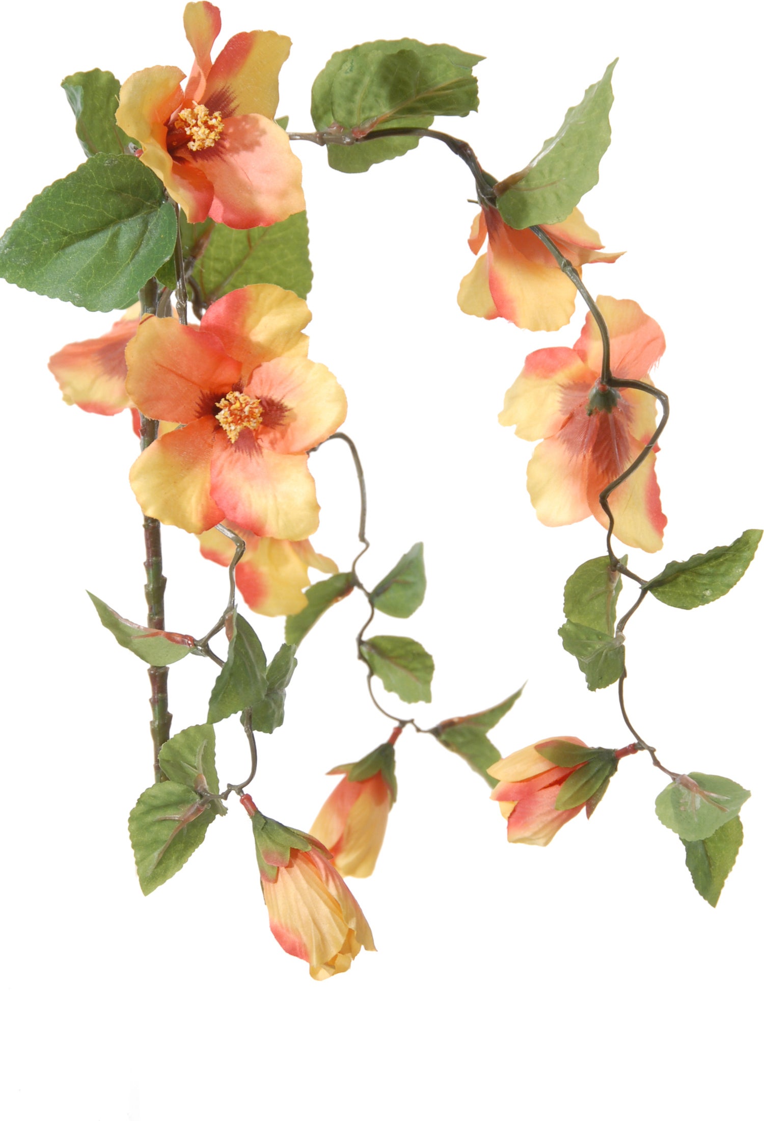 Louis Maes kunsthangplant Hibiscus oranje 65 cm