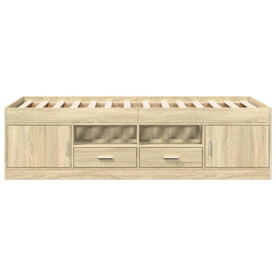 vidaXL - Bed met lades - Bruin - Hout - 90 x 200 cm - Zonder matras