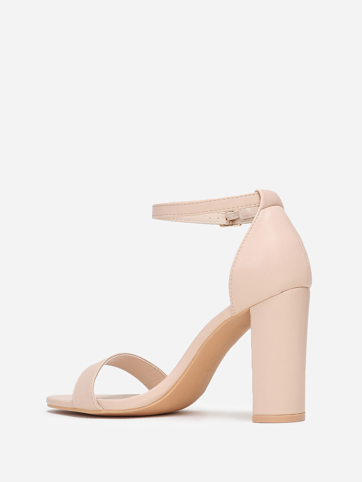 Sandales à talon et double brides- Beige
