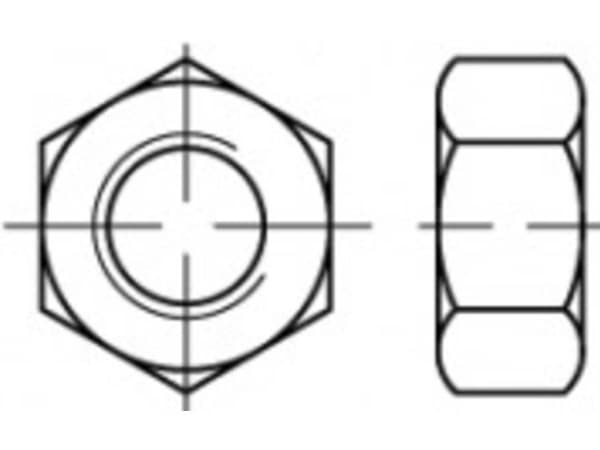 TOOLCRAFT TO-5443875 Sekskantmøtrikker 50 mm 83934 Stål 100 stk