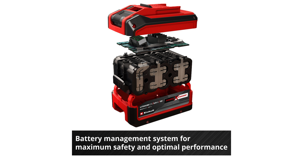 EINHELL18V 5-8Ah Multi-Ah PXC Plus Accu oplaadbare batterij  (Rood/zwart)