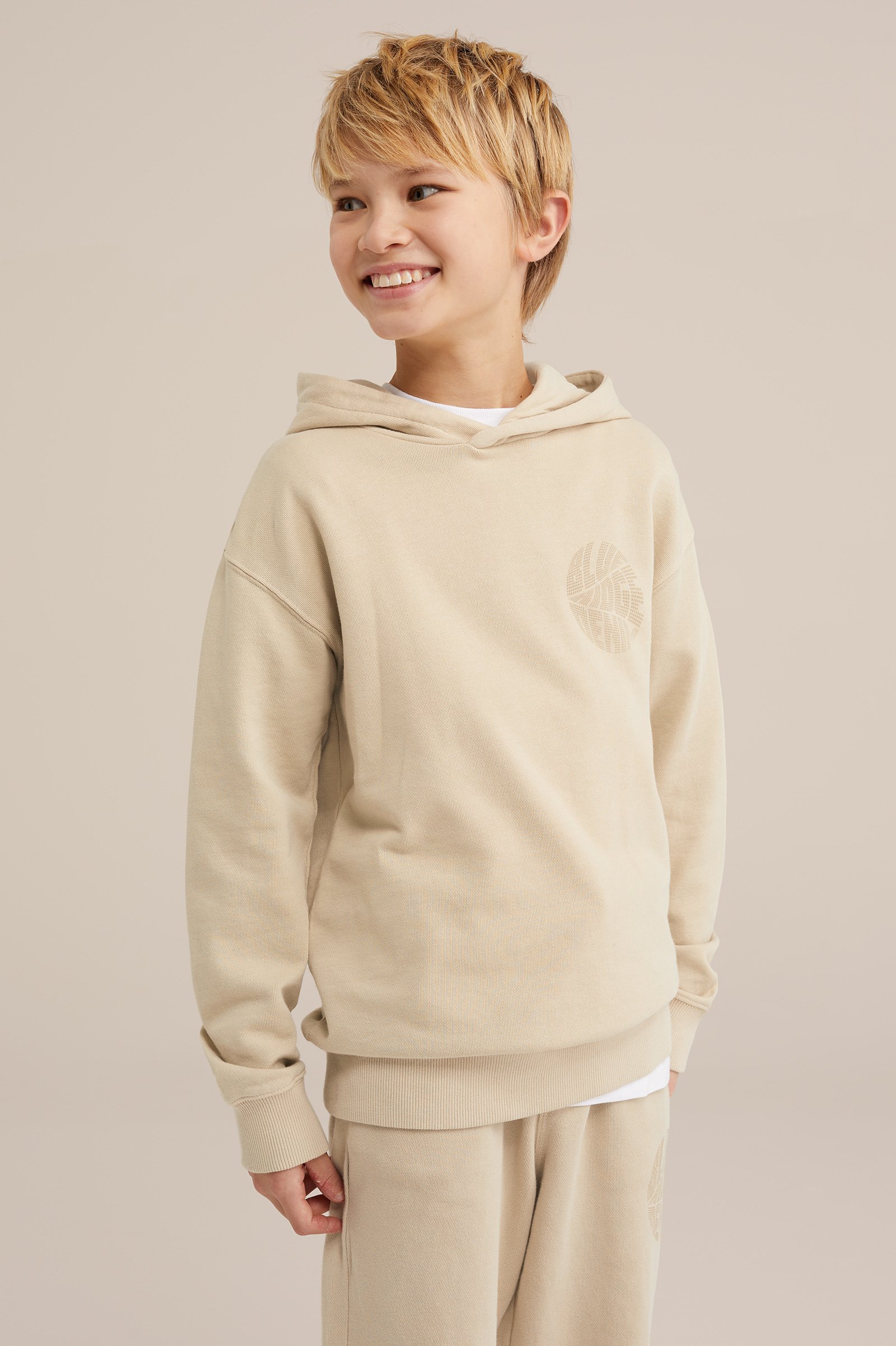 Jongens hoodie met opdruk Blue Ridge Beige