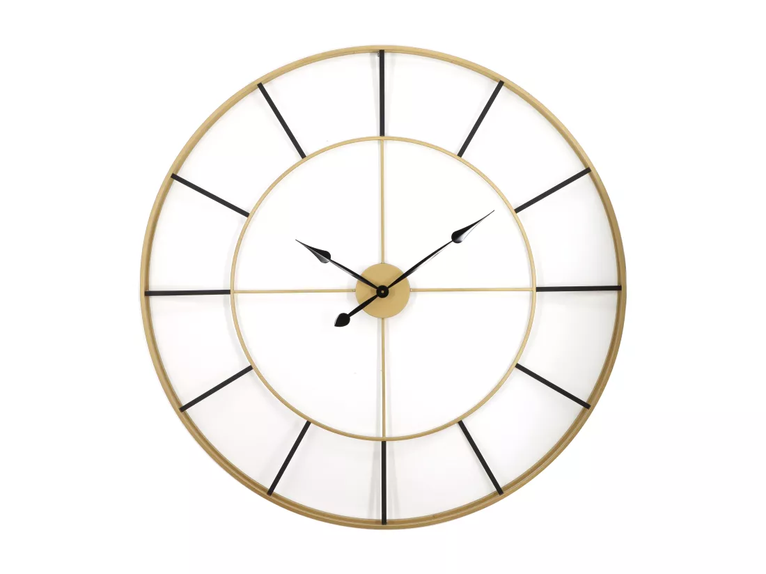 Grande horloge murale en métal - D. 110 cm - Doré - ASHLAND