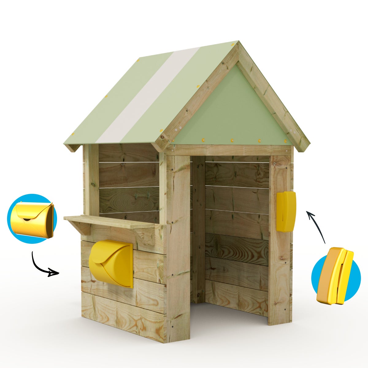 WICKEY Kindertuin Speelhuis Hoed met Venster - Pastel Roze