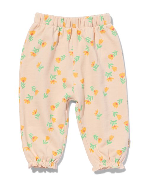 pantalon à fleurs en coton pour bébé pêche