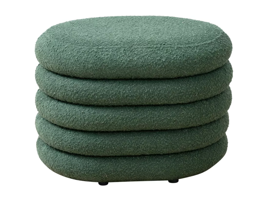 Pouf avec espace de rangement et revêtement en boucle