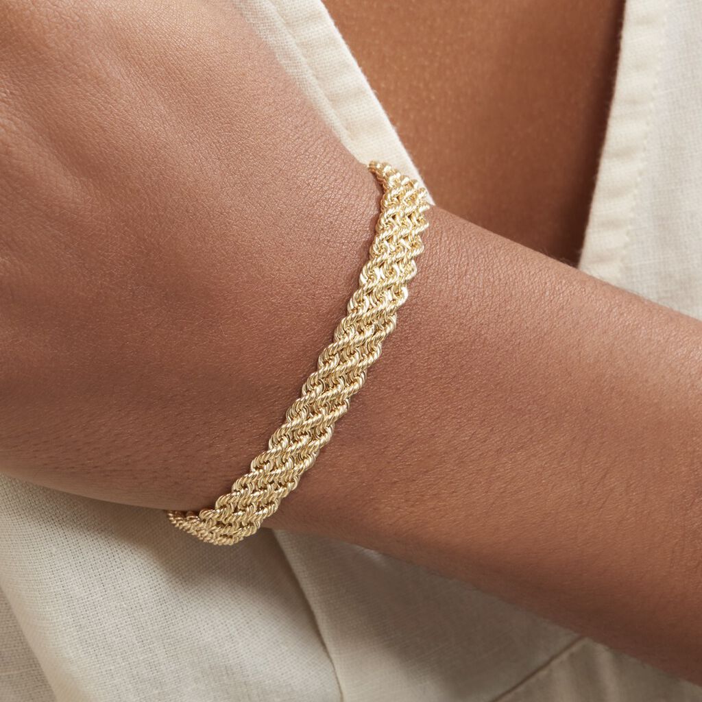 Bracelet Jerry Maille Corde 3 Rangs Or Jaune