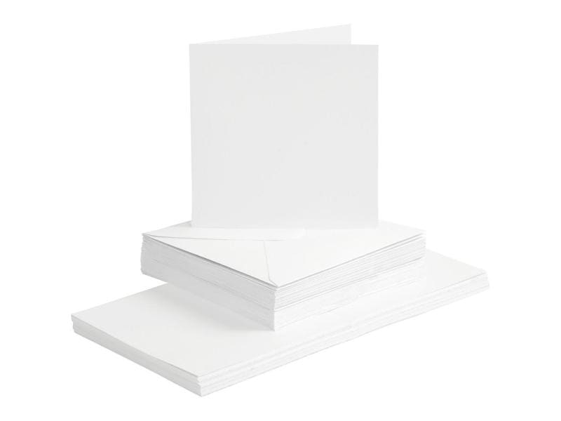 Creativ Company Blankokarte 15 x 15 cm 50 Sets, Weiss Karten zum Gestalten