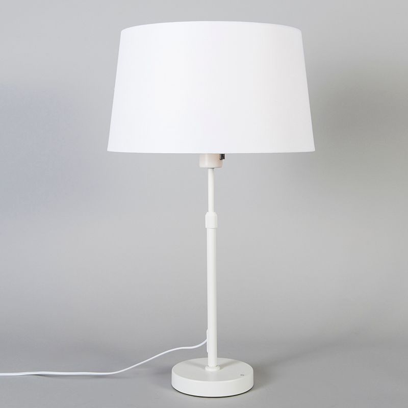 Tafellamp wit met kap wit 35 cm verstelbaar - Parte