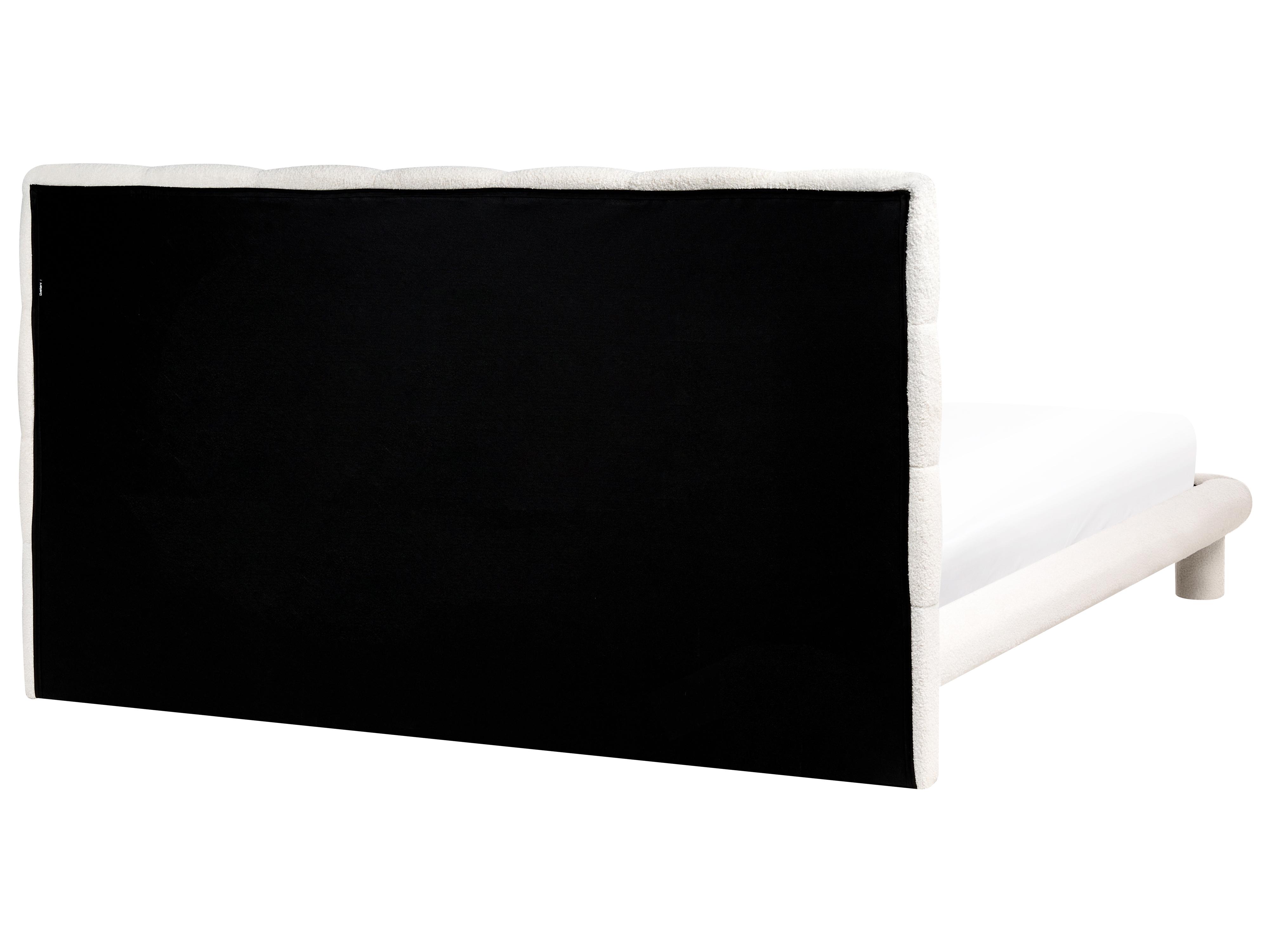 Bed Bouclé CRESSAT 180 x 200 cm Gebroken wit