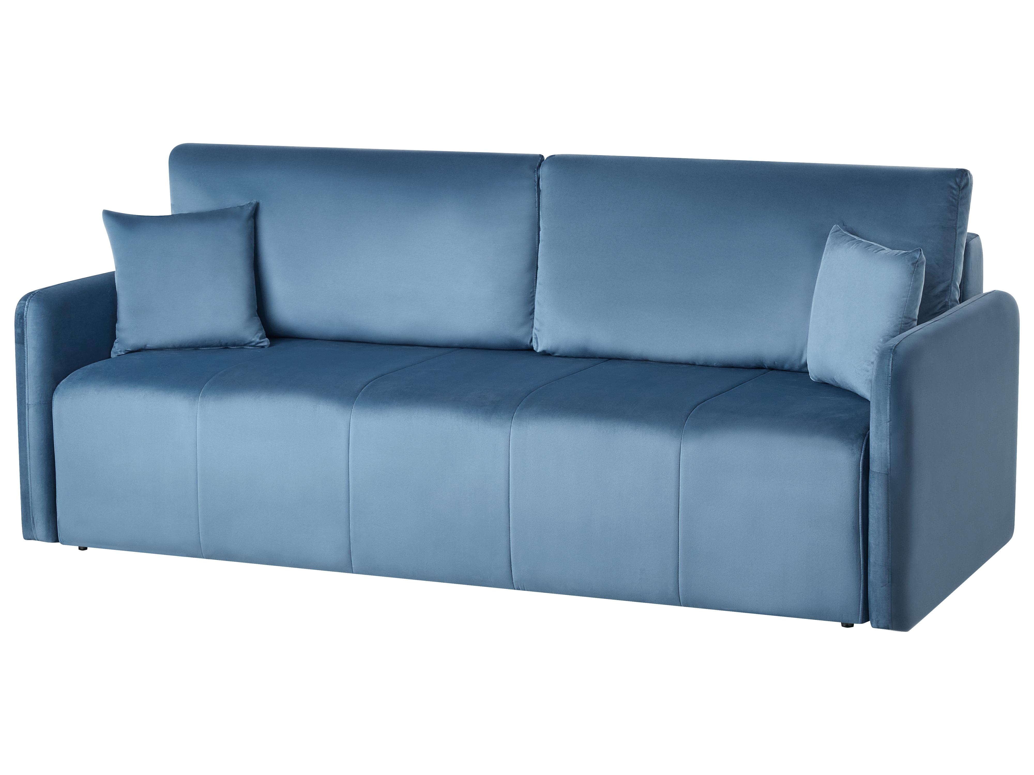 Slaapbank 3-zits EGGE Fluweel Blauw