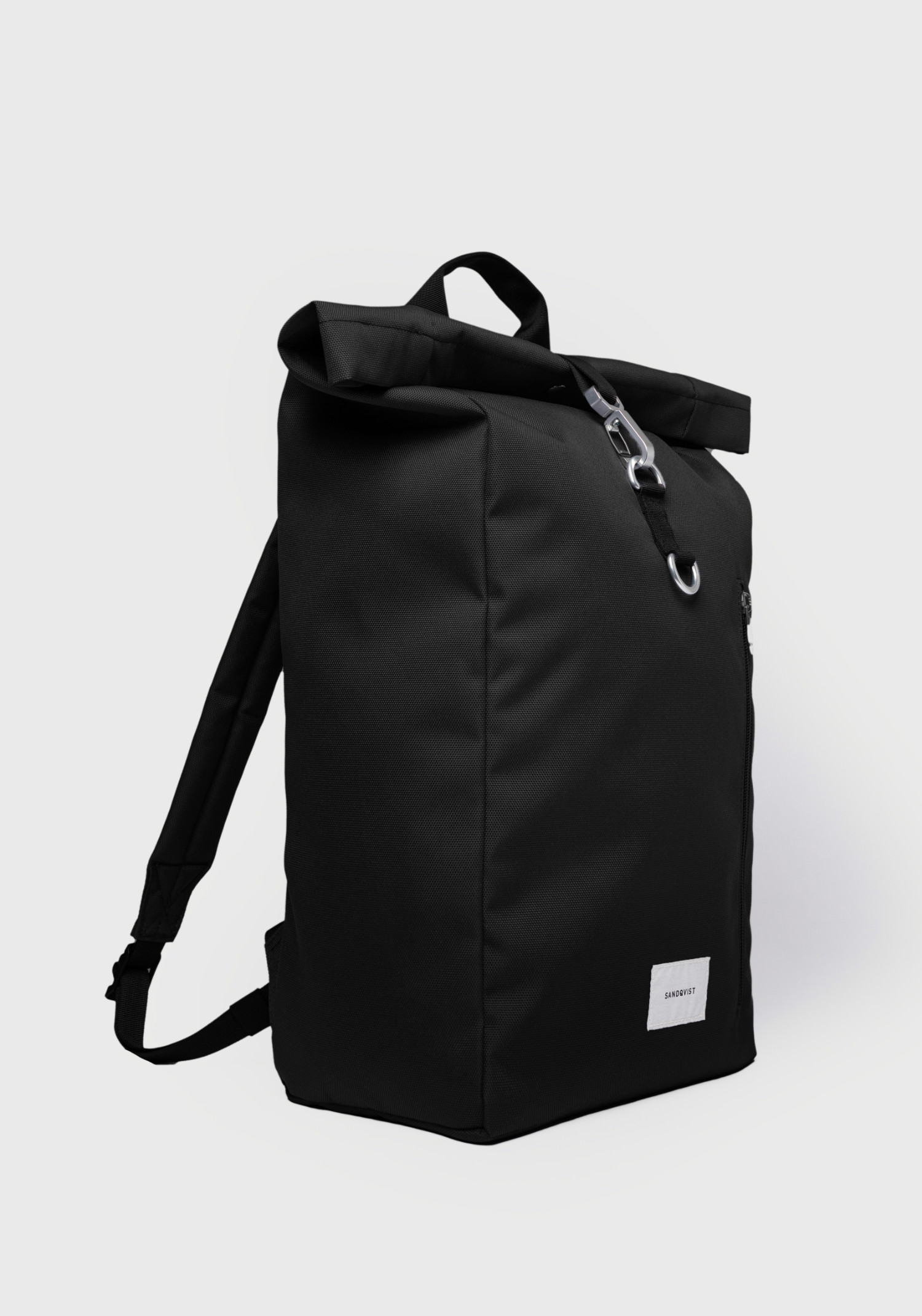 Sandqvist Rucksack Ground Rolltop Backpack L Black With Black Webbing
