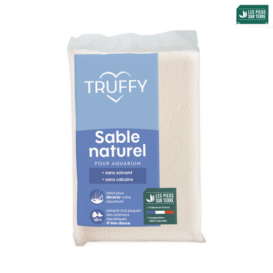 Sable naturel pour aquarium d'eau douce Truffy cristo blanc 800g