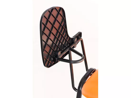Chaise de salle à manger - Similicuir & Métal noir mat - Orange - Ken mit Klapptisch