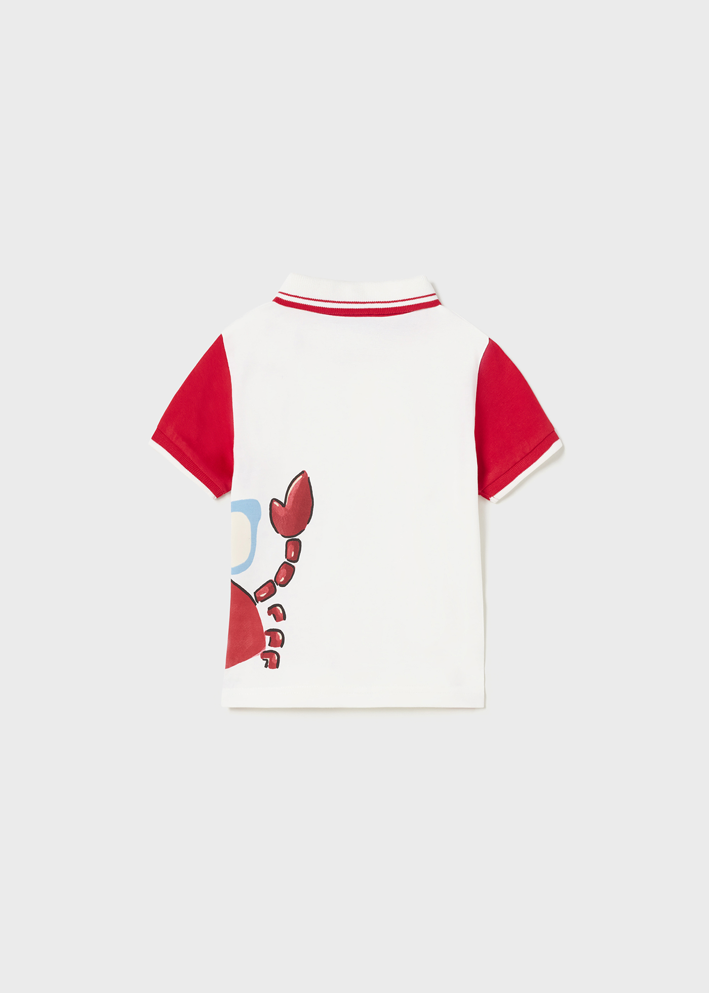 Camisa polo lisa de malha para bebê, feita de algodão sustentável.