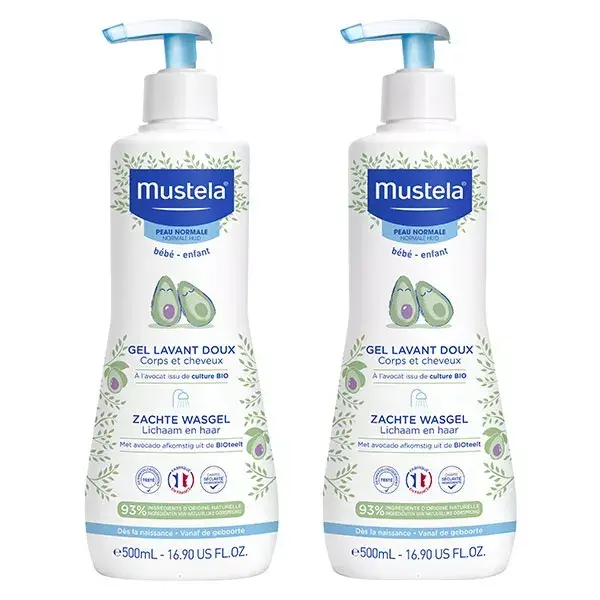 Mustela Gel de Limpeza Suave - Pacote com 2 x 500ml