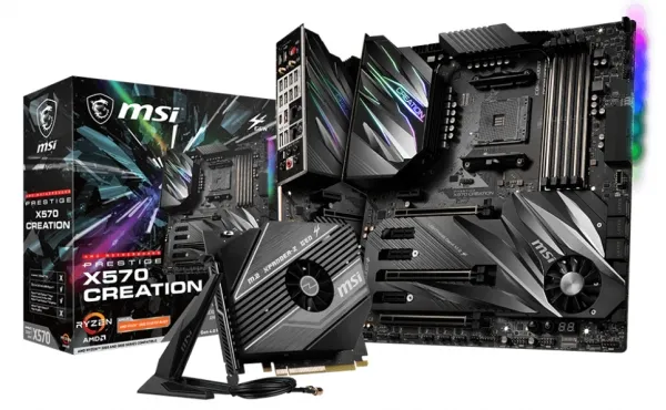 [OUTLET] - MSI PRESTIGE X570 CREATION - Bundkort - udvidet ATX - Socket AM4 - AMD X570 Chipset - USB-C Gen2, USB 3.2 Gen 1, USB 3.2 Gen 2 - Bluetooth, 10 Gigabit LAN, Gigabit LAN, Wi-Fi - HD Audio (8-kanaler)