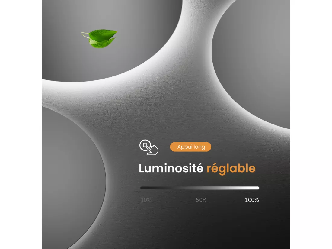 EMKE Miroir lumineux salle de bain rond diamètre 60cm, rétro-éclairage sans cadre, Miroir LED avec Interrupteur Tactile, Lumière Blanche Froide