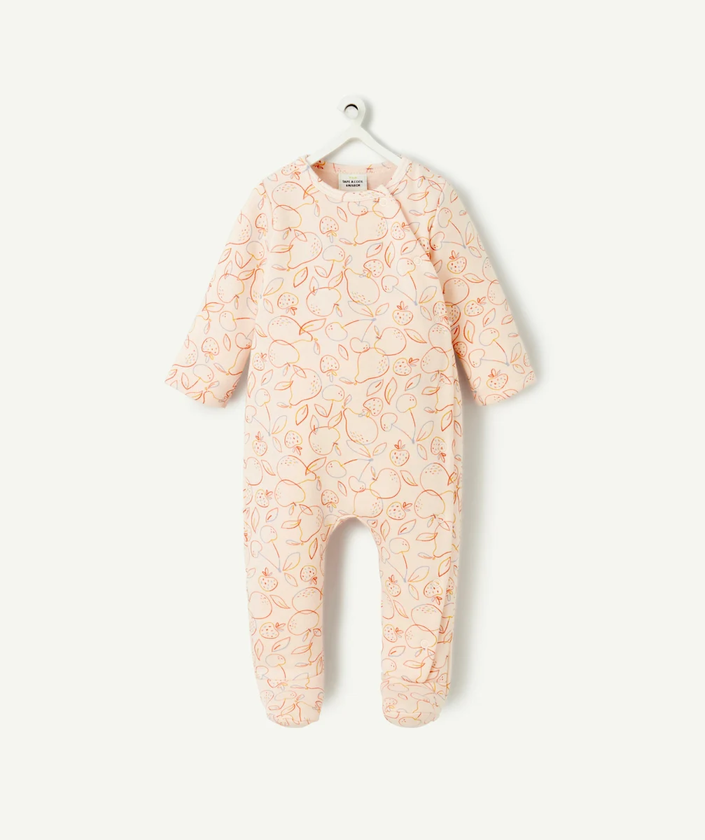 DORS BIEN BÉBÉ EN FIBRES RECYCLÉES ROSE IMPRIMÉ FRUITS