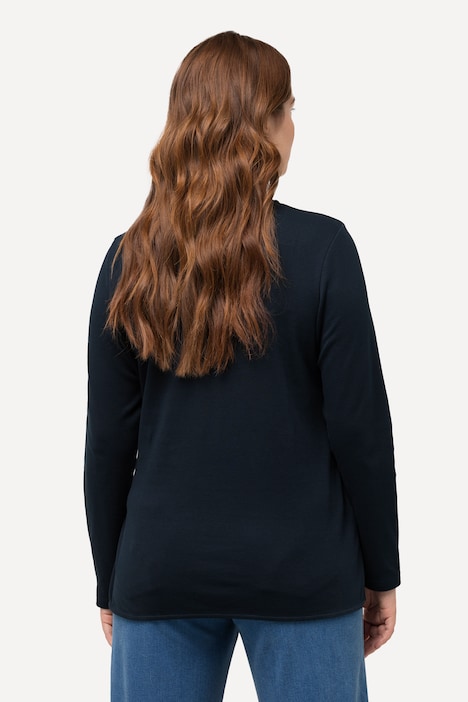 Jerseyjacke, Wickeloptik, Tunika-Ausschnitt, Biobaumwolle