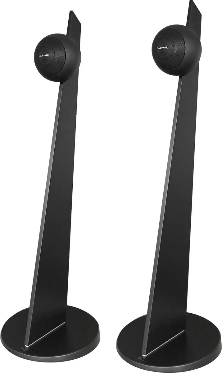 Cabasse iO3 Noir mat sur pied noir et socle noir (la paire) Enceintes satellites