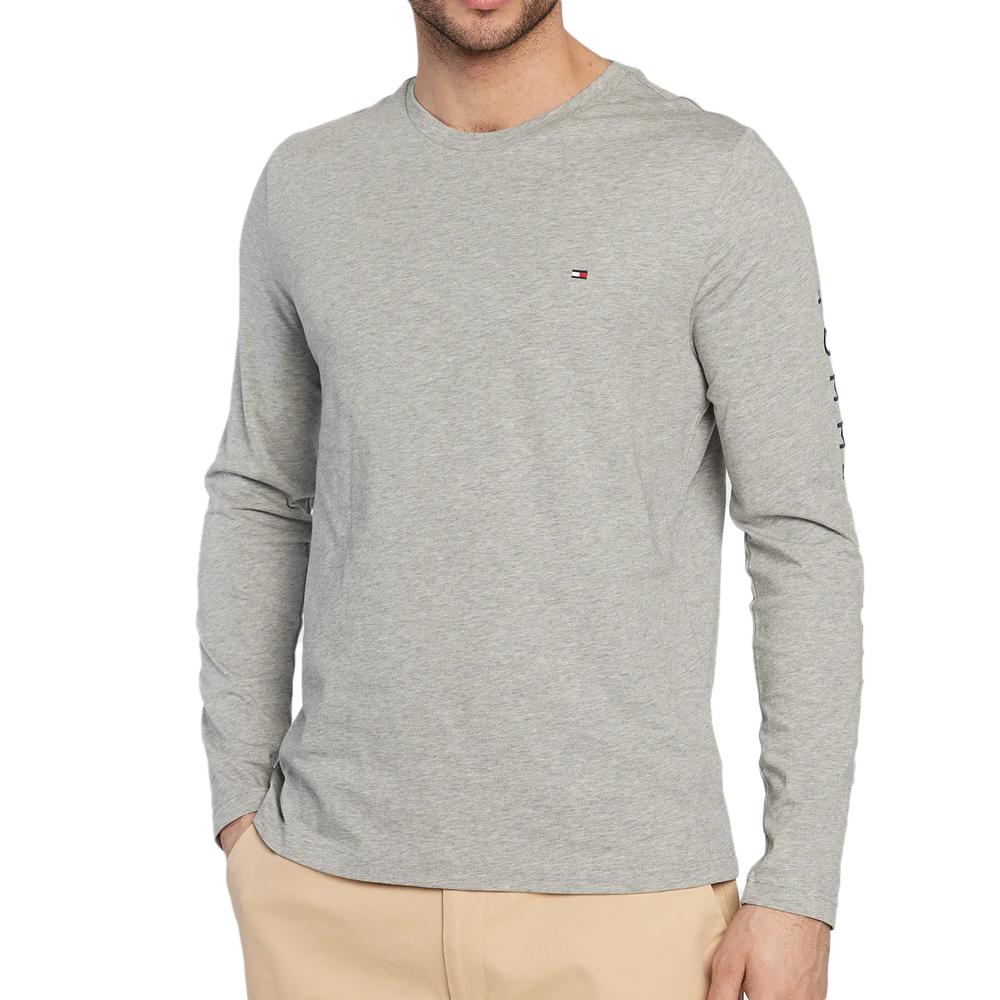 Tommy Hilfiger T-shirt Manches Longues Gris Homme Tommy Hilfiger Tommy Slee