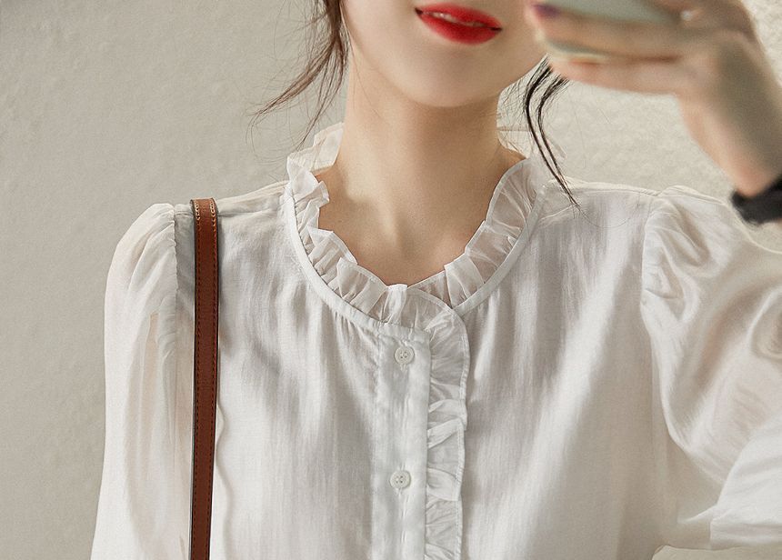 malabar - Blouse met 3/4-mouwen en ruches