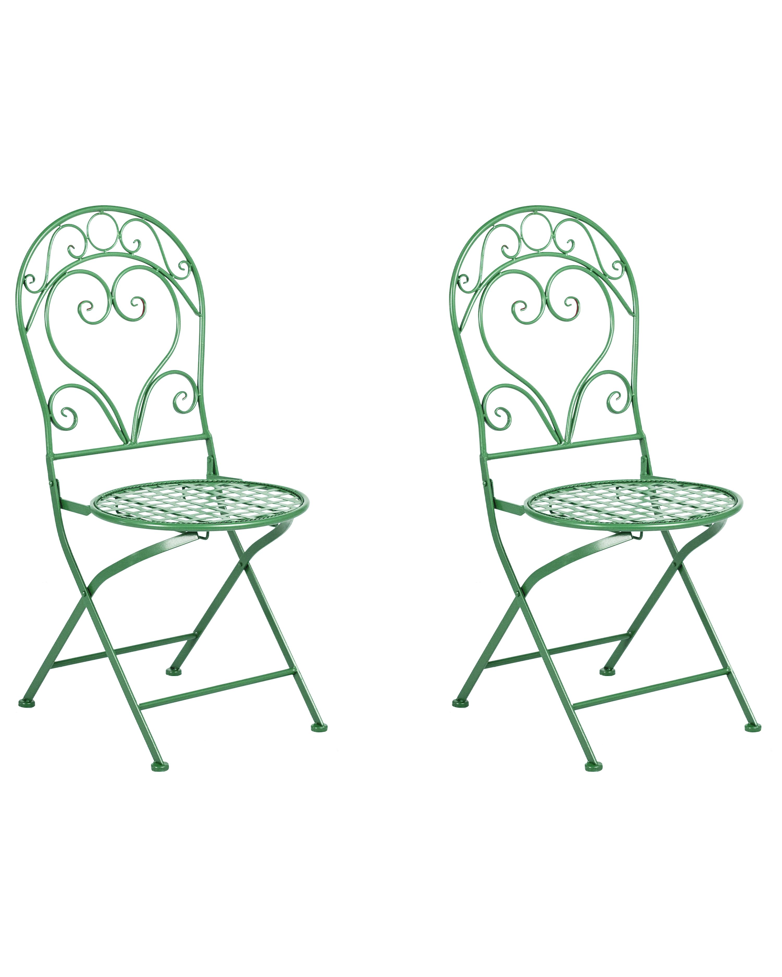 Set van 2 tuinstoelen ALBINIA Metaal Groen