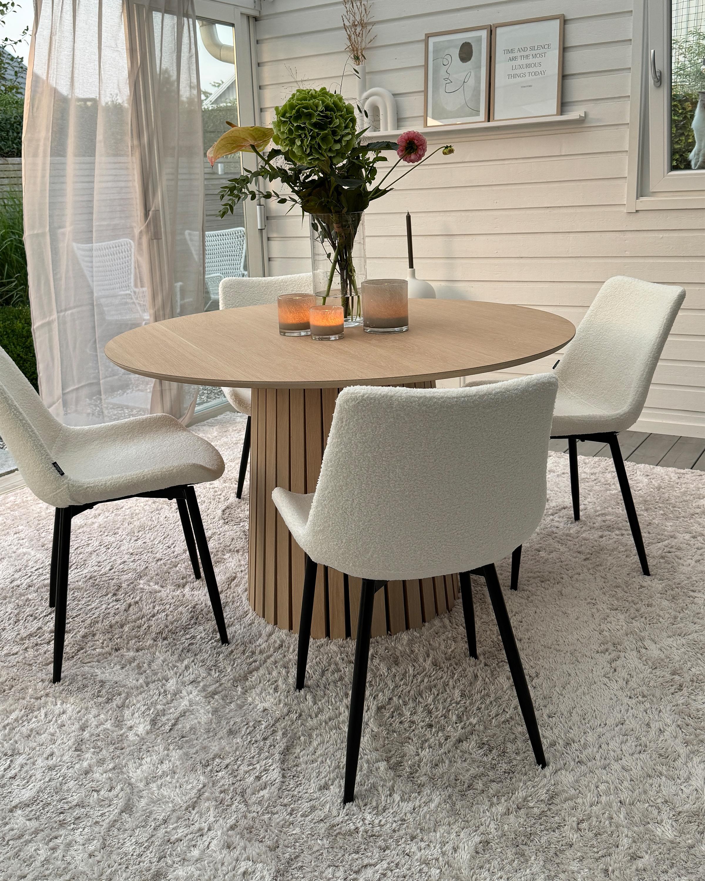 Set van 2 eetkamerstoelen AVILLA Bouclé Wit