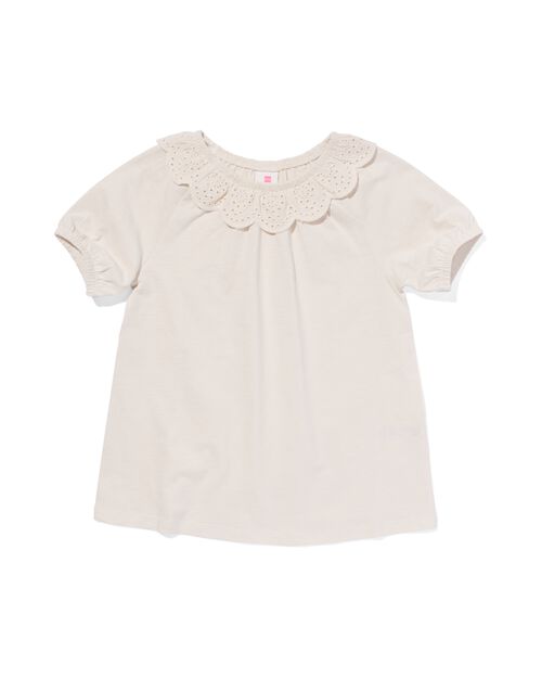 t-shirt enfant avec broderie blanc cassé