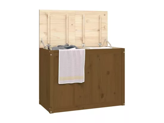 Boîte à linge Marron miel 88,5x44x66 cm Bois massif de pin