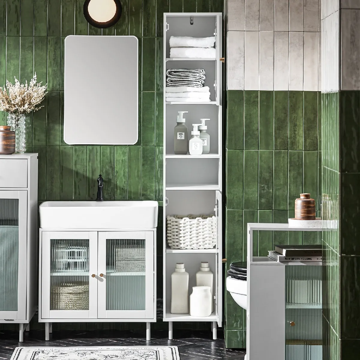 SoBuy BZR118-W Étagère Salle de Bain - Verre