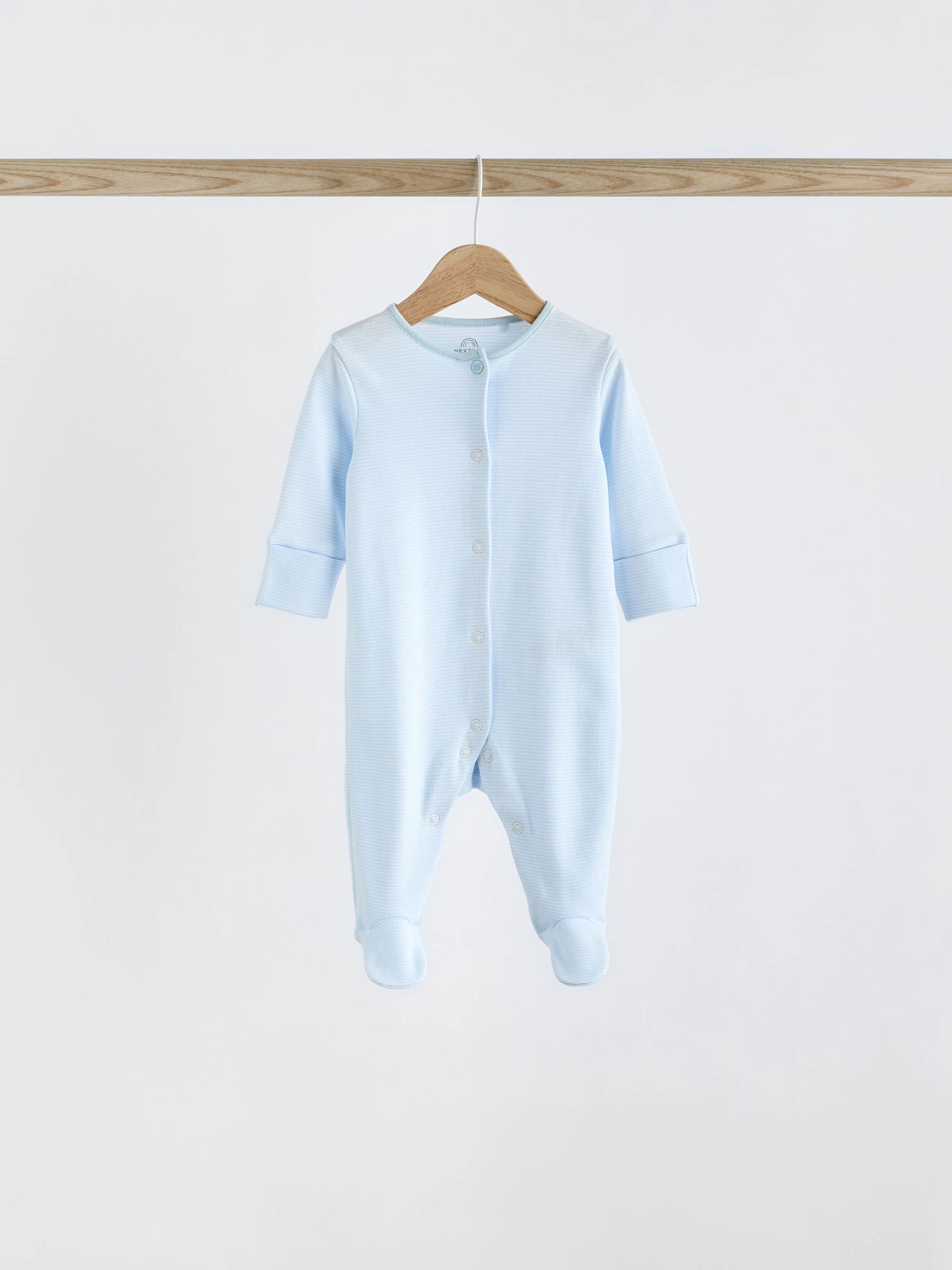 Blauw - Babypyjama met berenprint (0-2jr)