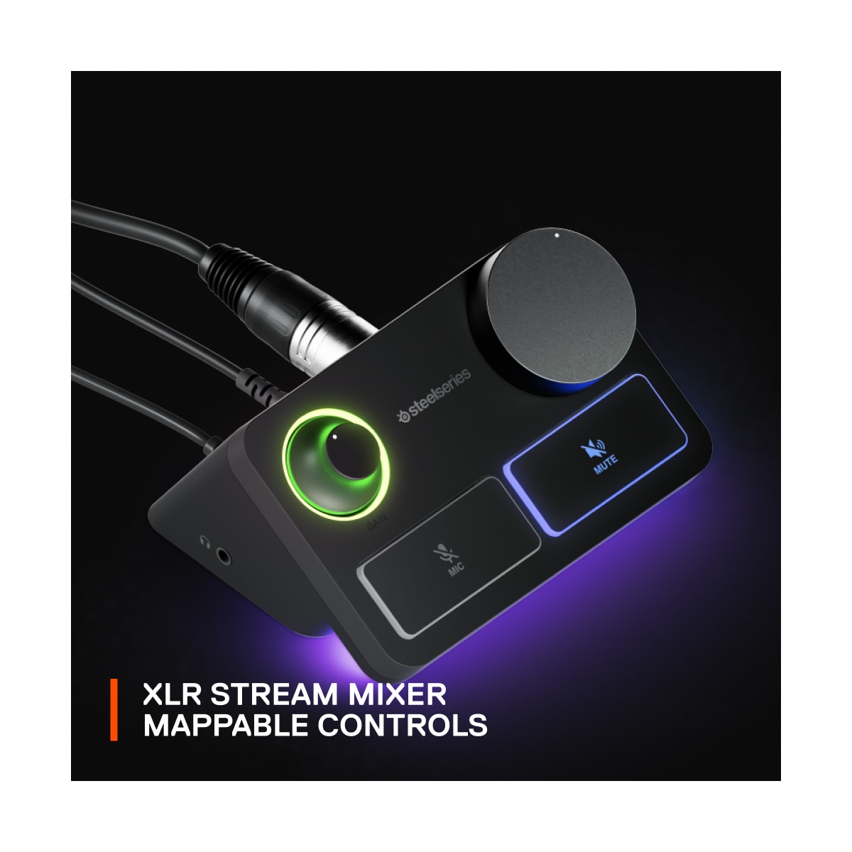 SteelSeries Alias mikrofon med XLR stream mikser
