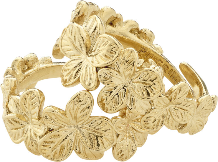 Pilgrim CHARMAINE recycled rings 2-in-1 set gold-plated Guld