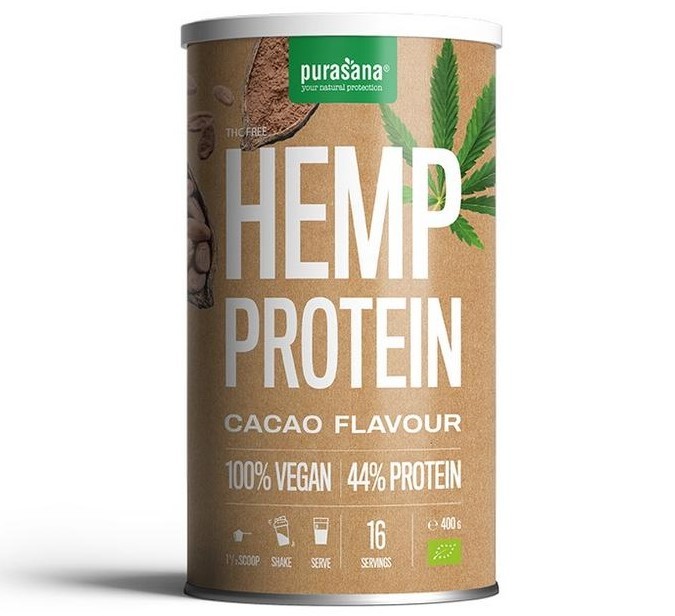 Purasana Vegan Proteine Hennep 50% cacao 400 gram