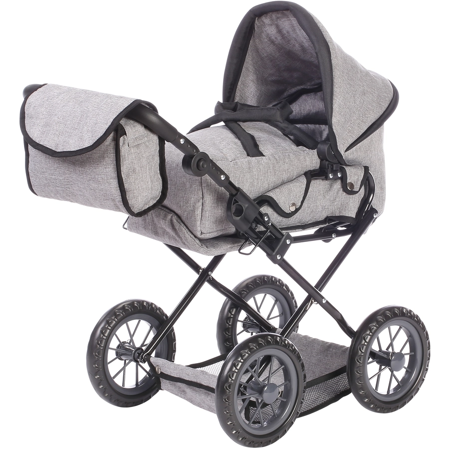 knorr toys® Puppenwagen Ruby - stone black grau