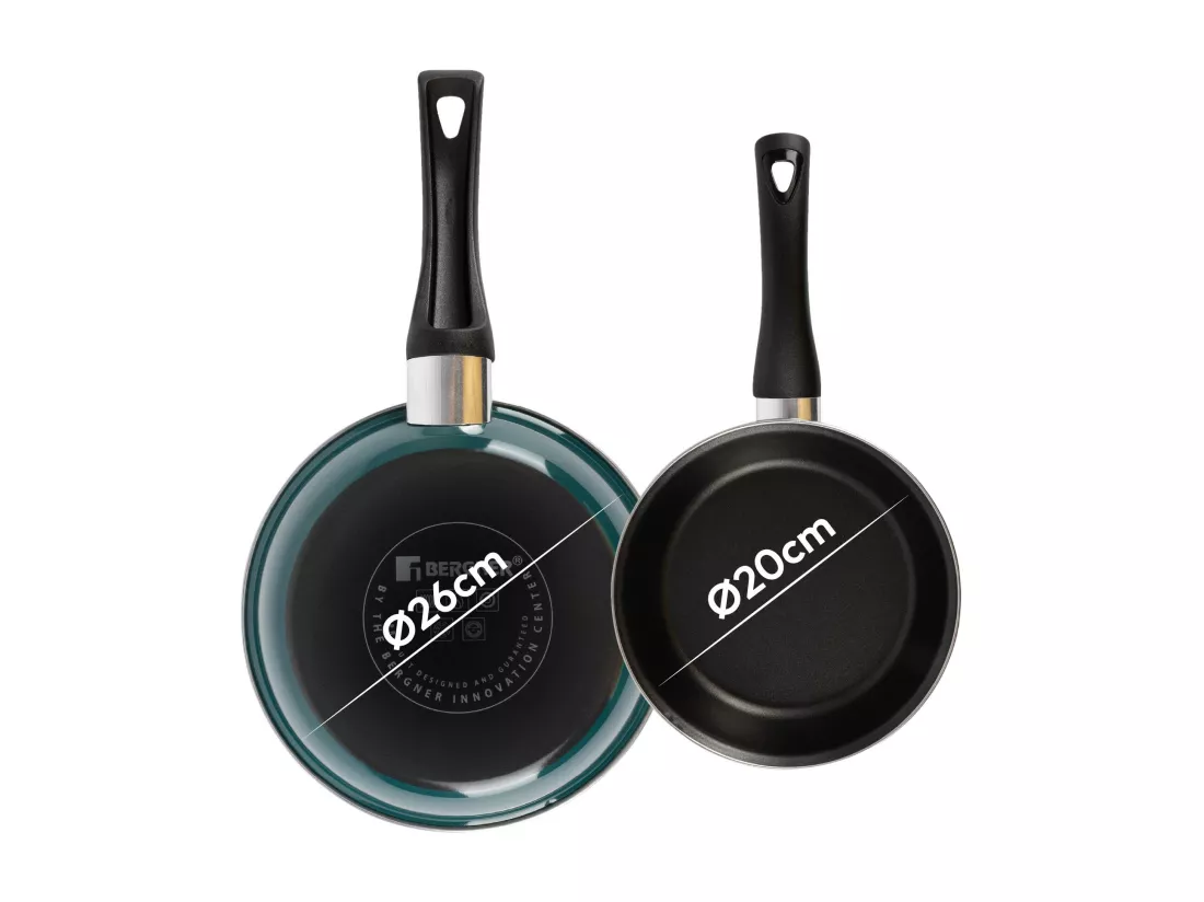 Lot de 2 poêles Bergner antiadhésives en aluminium forgé CLASSIQUE Ø20Ø26cm