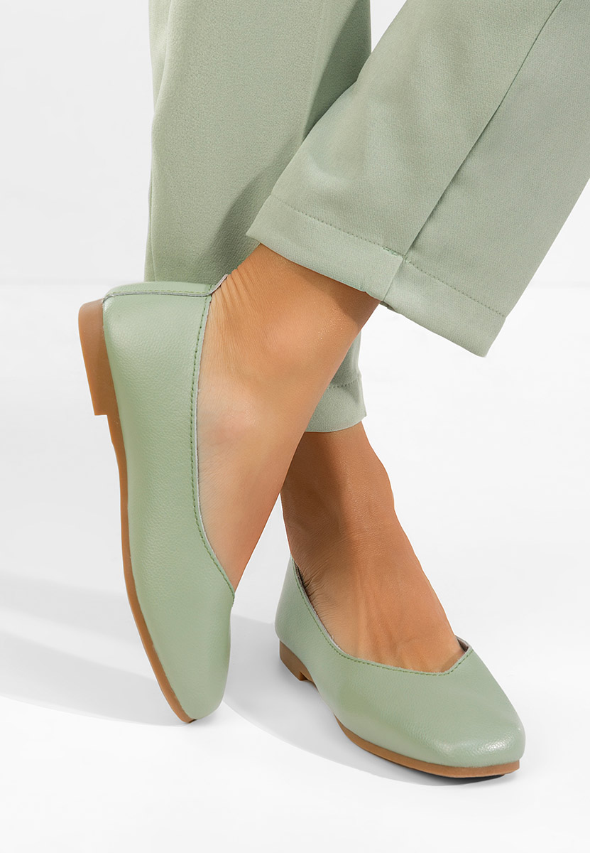 Ballerines en cuir vert Gabiela