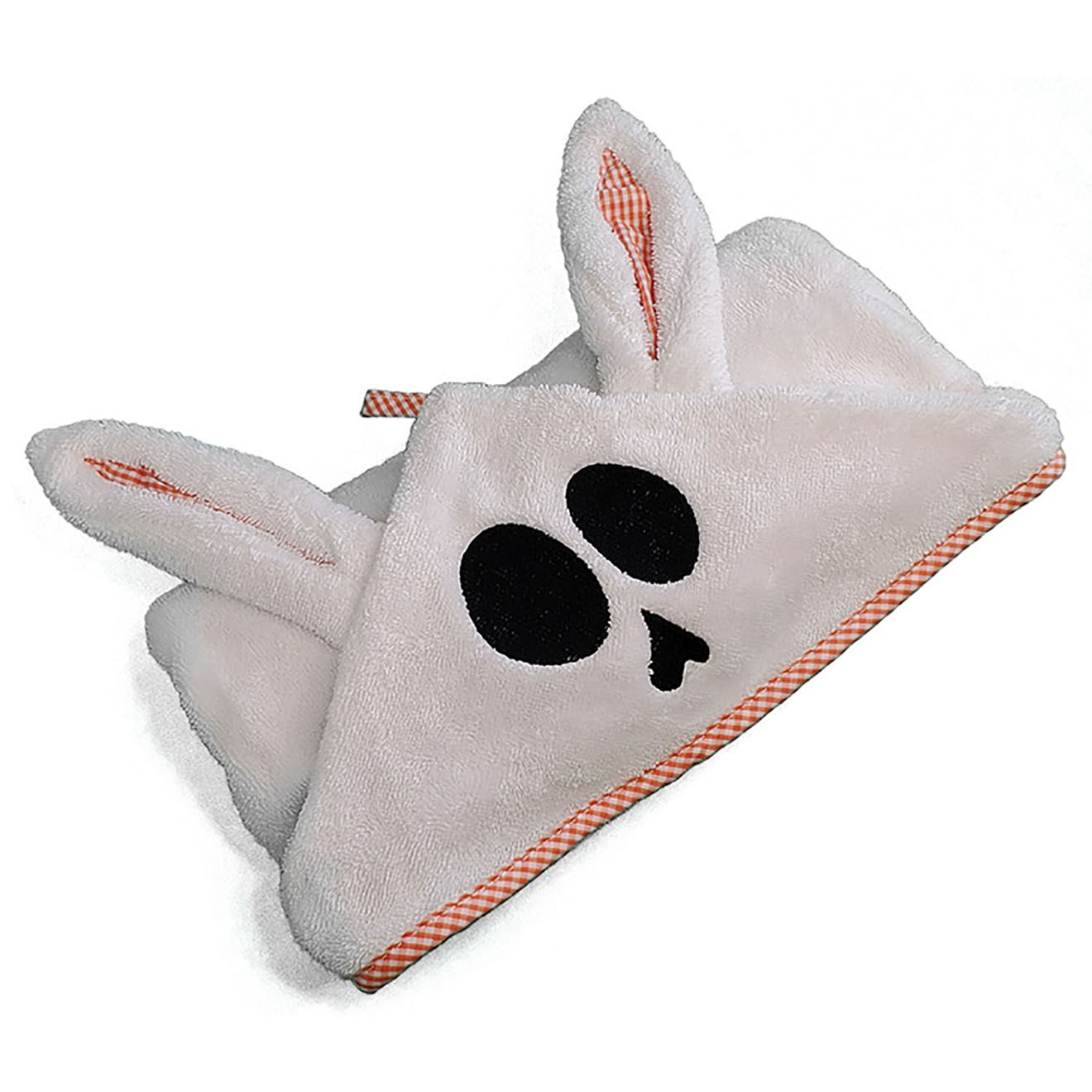 Papate Cape de Bain en Coton Bio Alaska blanc/vichy - 100x75 cm