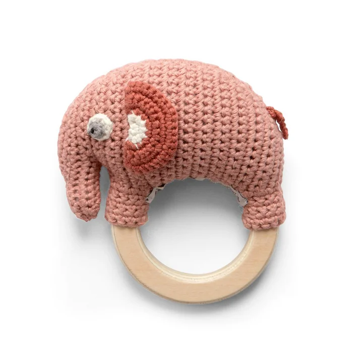Sebra - Häkel-Rassel Elefant, blossom pink