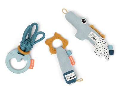 Done By Deer Gift Set Aktivitetsleke Deer Friends, Blue