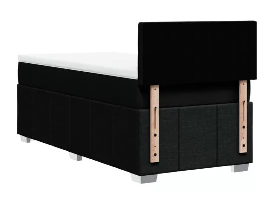 Sommier à lattes de lit avec matelas Noir 90x190 cm Tissu