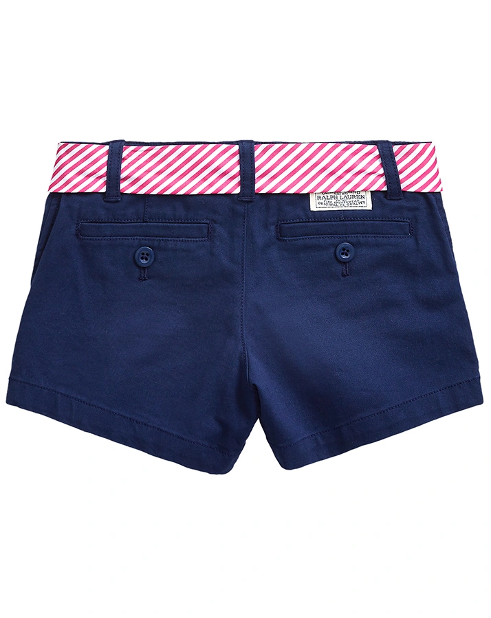 Chino-Shorts FLAT FRONT GIRL mit Gürtel in navy