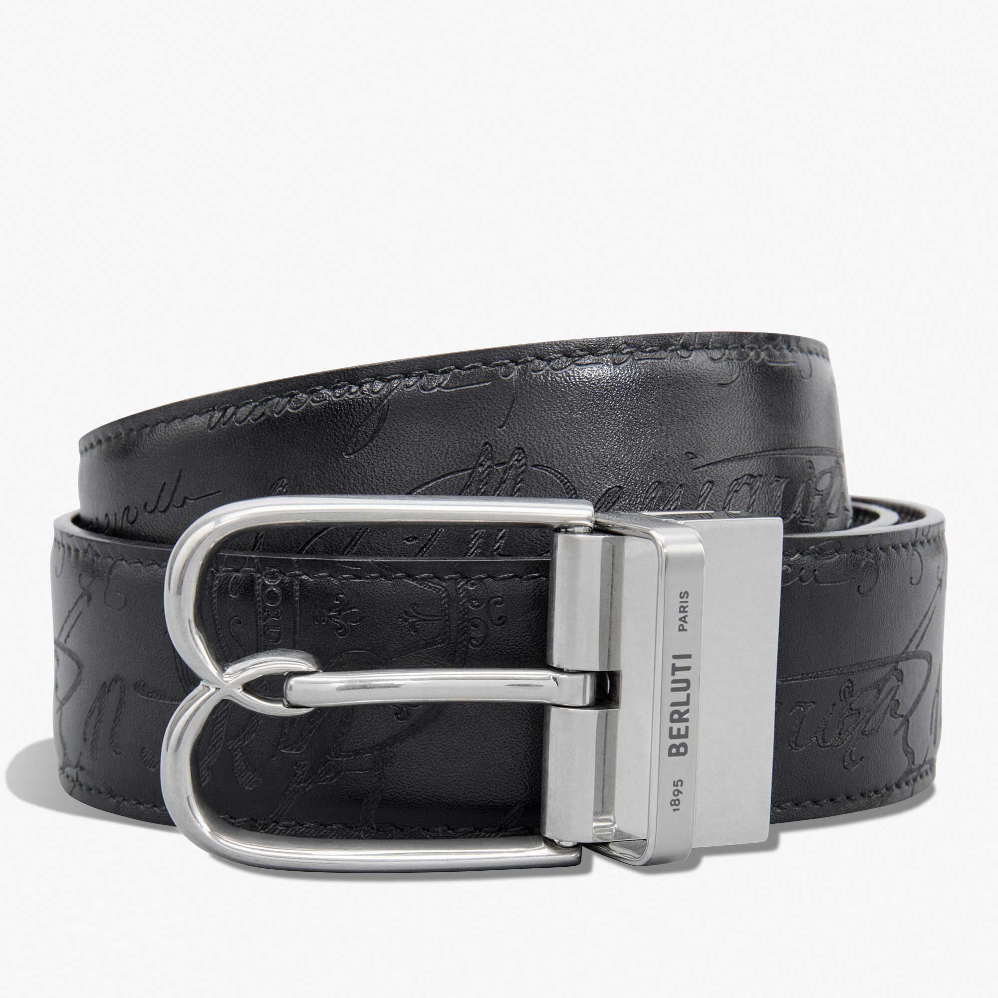 Ceinture Reversible B Volute 35 Mm En Cuir Scritto