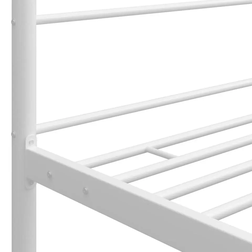 vidaXL - Hemelbedframe met latten - Wit - Metaal - 140x200 cm