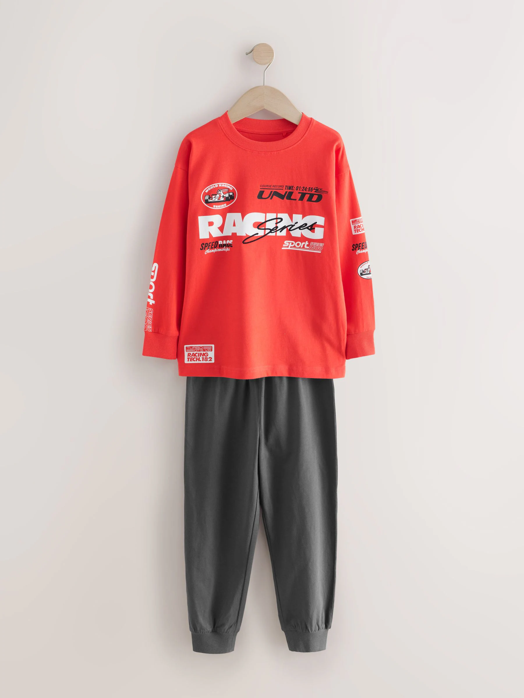 Rood/zwart - Verpakking van 2 pyjama's met lange mouwen (3-16 jr)