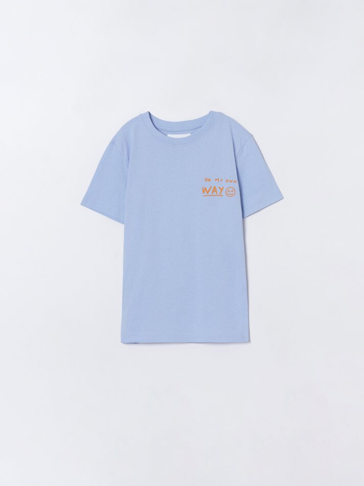 Pacote com 2 camisetas estampadas - Azul Celeste