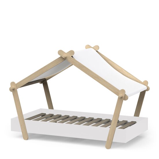 Mini Lodge Lit + Toit   Blanc        70 x 140 cm   de               CBA Meubles