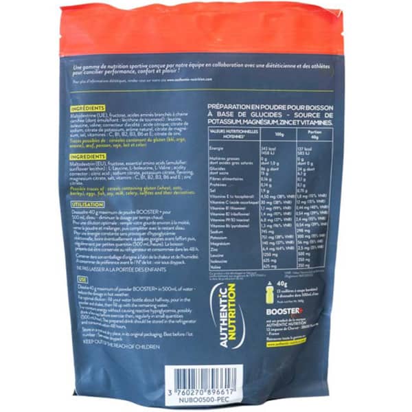 Boissons énergétiques AUTHENTIC NUTRITION BOOSTER+ PECHE 500G